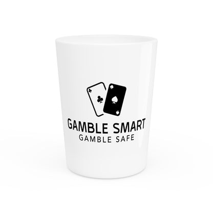Gamble Smart Shot Glass — "Gamble Smart, Gamble Safe" Casino Drinking Glass