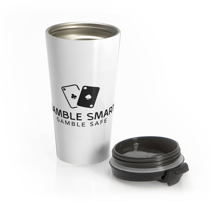 Gamble Smart Stainless Steel Travel Mug – 'Gamble Safely' Poker Card Tumbler