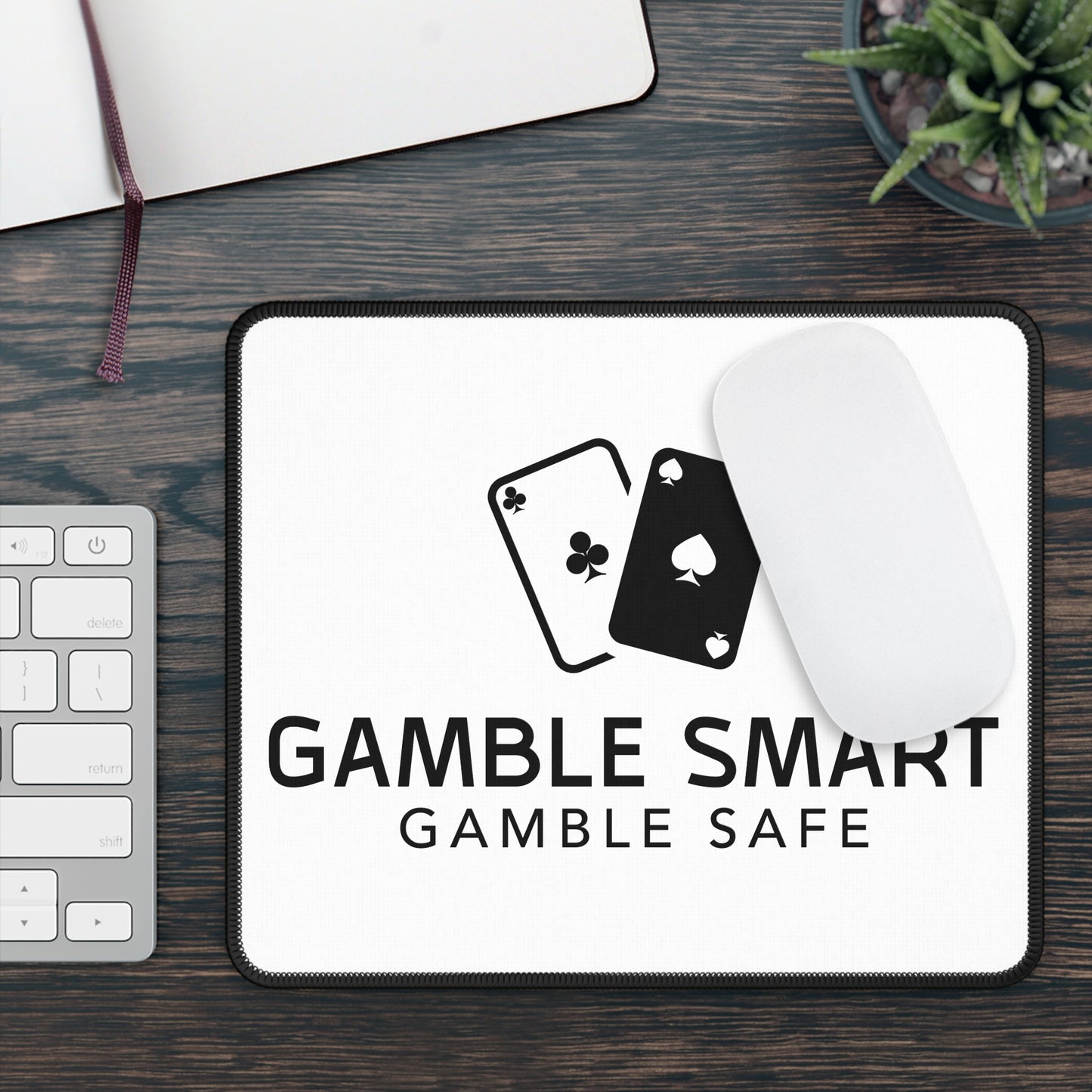 Gamble Smart Gaming Mouse Pad — ‘Gamble Smart, Gamble Safe’ Poker Desk Mat