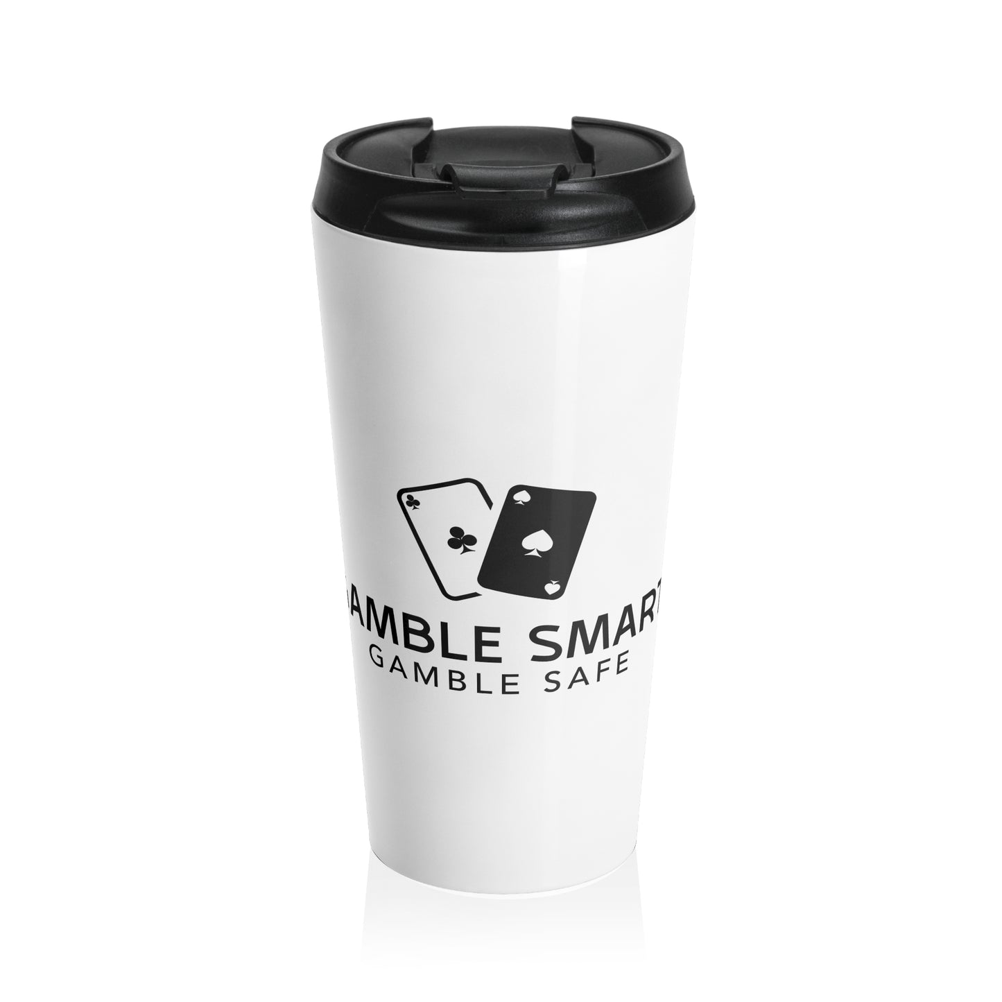 Gamble Smart Stainless Steel Travel Mug – 'Gamble Safely' Poker Card Tumbler