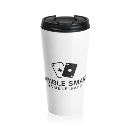 Gamble Smart Stainless Steel Travel Mug – 'Gamble Safely' Poker Card Tumbler