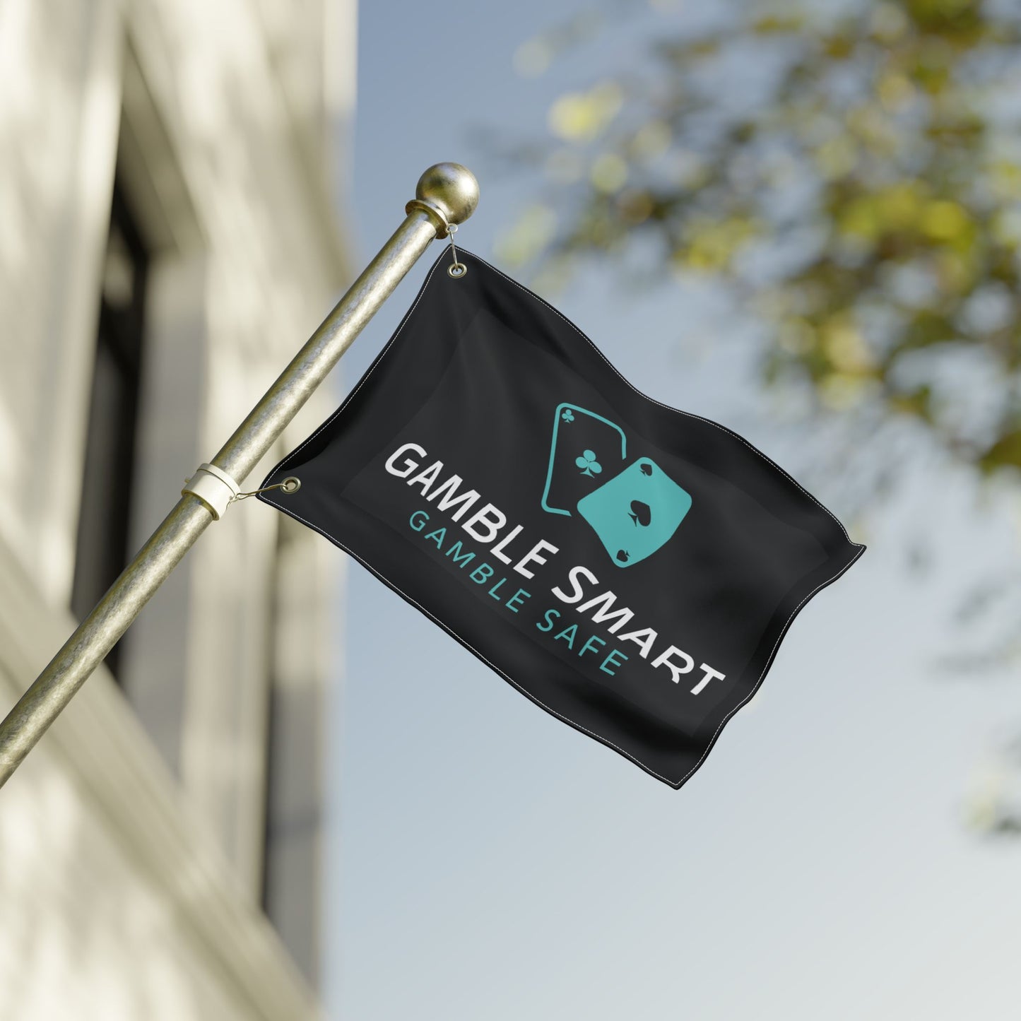 Gamble Smart Flag — Double-Sided Casino Safety Banner