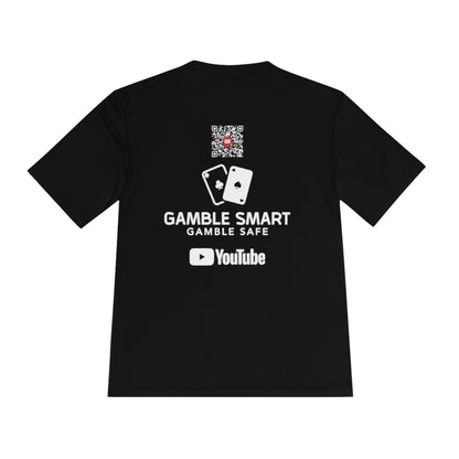 Gamble Smart Black Shirt . white logo with QR logo on back. image 2