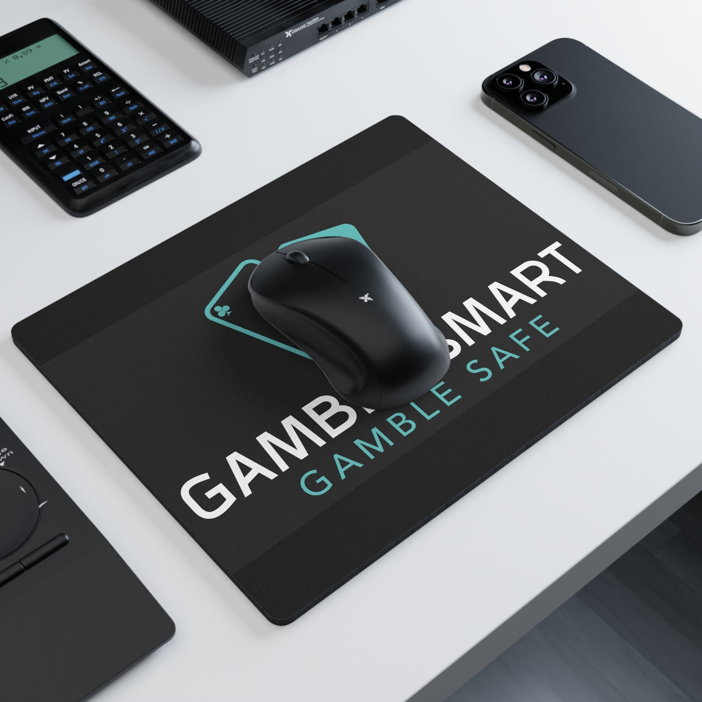 Gamble Smart Gamble Safe Rectangular Mouse Pad — Responsible Gambling Desk Mat