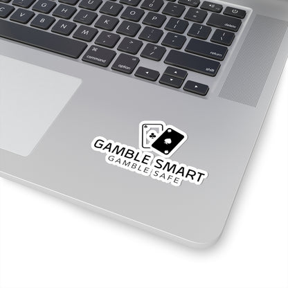 Gamble Smart Kiss-Cut Sticker — 'Gamble Smart, Gamble Safe' Poker Card Decal
