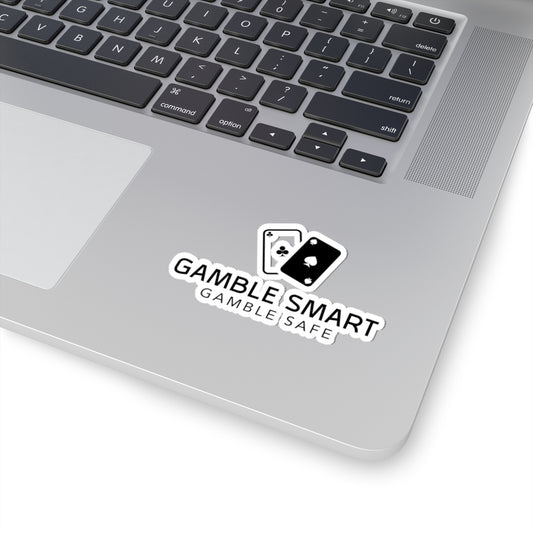 Gamble Smart Kiss-Cut Sticker — 'Gamble Smart, Gamble Safe' Poker Card Decal