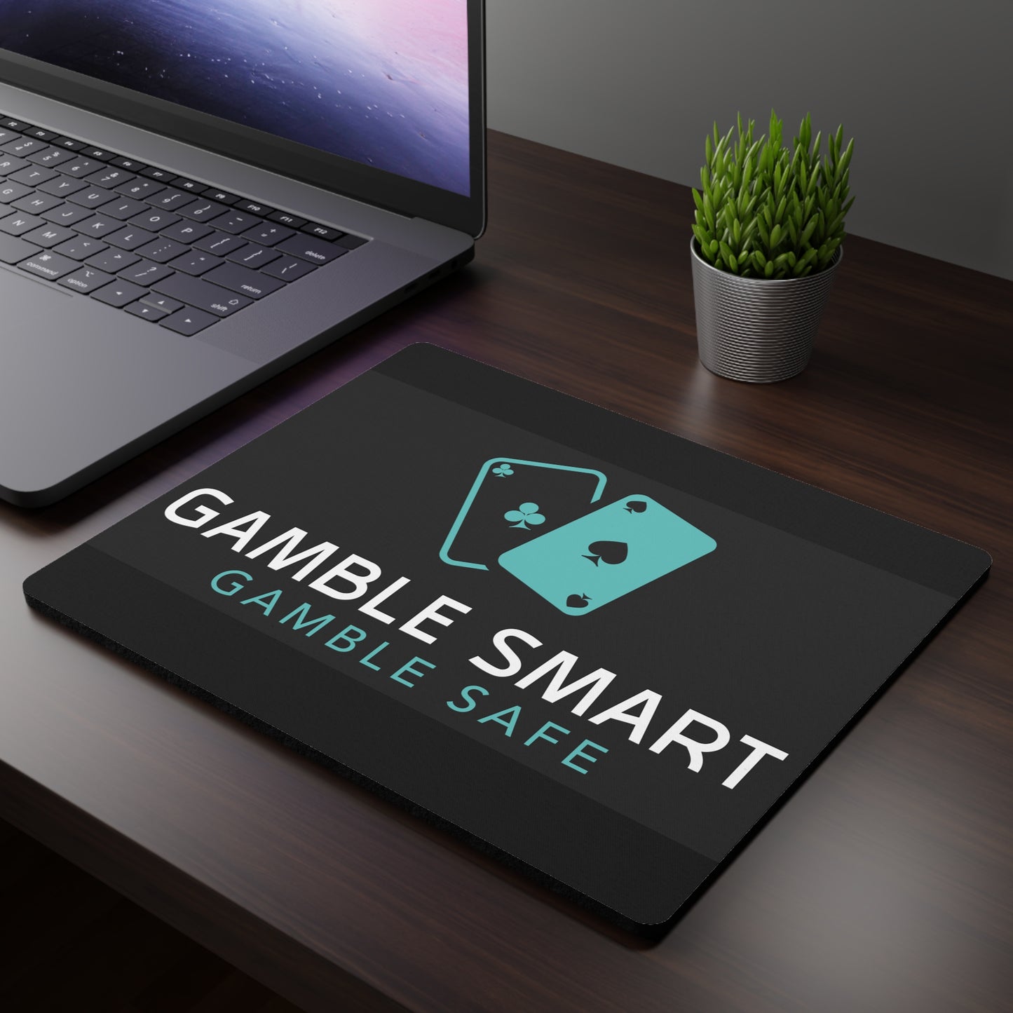 Gamble Smart Gamble Safe Rectangular Mouse Pad — Responsible Gambling Desk Mat