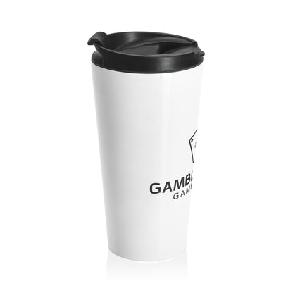 Gamble Smart Stainless Steel Travel Mug – 'Gamble Safely' Poker Card Tumbler