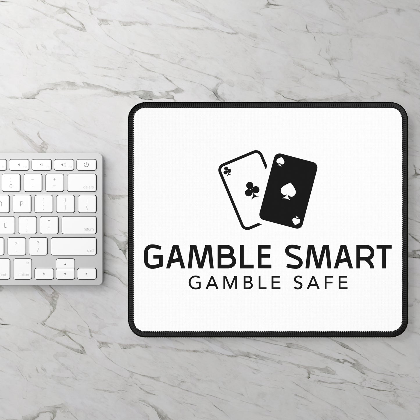 Gamble Smart Gaming Mouse Pad — ‘Gamble Smart, Gamble Safe’ Poker Desk Mat