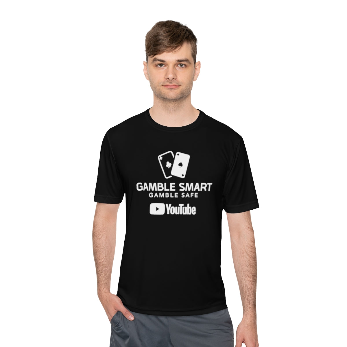 Gamble Smart Black Shirt . white logo with QR logo on back. image 3